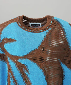 Cotton Bulky Acrylic Blend Prime-Over Gradation Dyeing Knit
