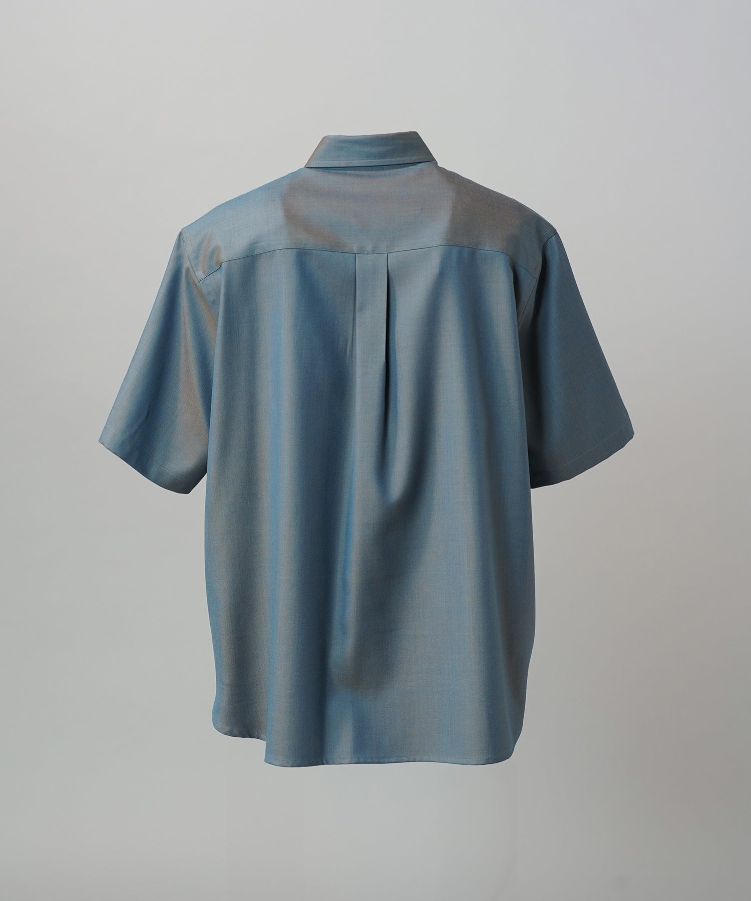 4 Colors Chambray Washable Wool Prime-Over Short Sleeve Shirt