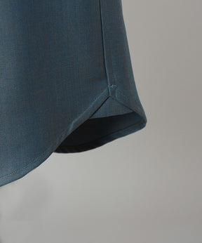 4 Colors Chambray Washable Wool Prime-Over Short Sleeve Shirt
