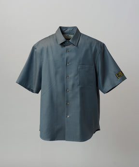 4 Colors Chambray Washable Wool Prime-Over Short Sleeve Shirt