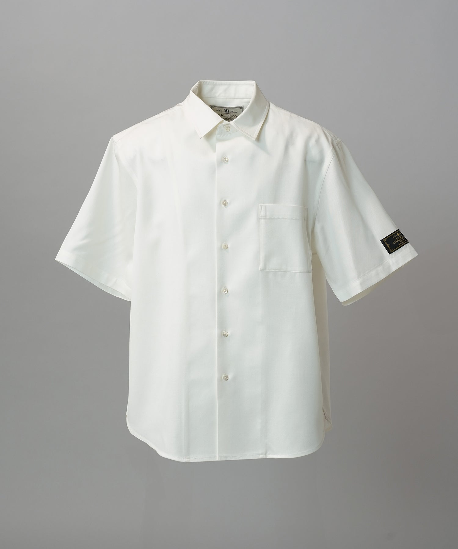 4 Colors Chambray Washable Wool Prime-Over Short Sleeve Shirt