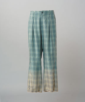 Destroy Damage Prime-Wide Ombre Check Relaxing Pants
