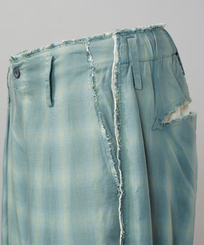 Destroy Damage Prime-Wide Ombre Check Relaxing Pants