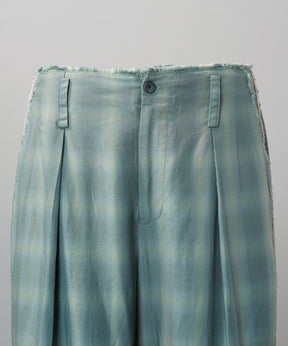 Destroy Damage Prime-Wide Ombre Check Relaxing Pants