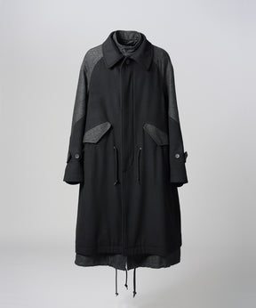 [26AW PRE-ORDER] Sheep leather melton combination prime over half coat