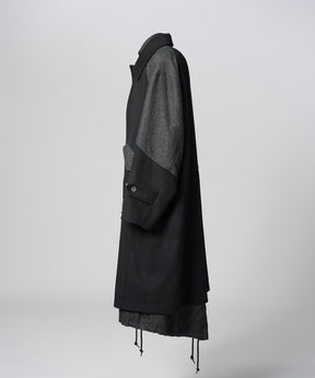 [26AW PRE-ORDER] Sheep leather melton combination prime over half coat