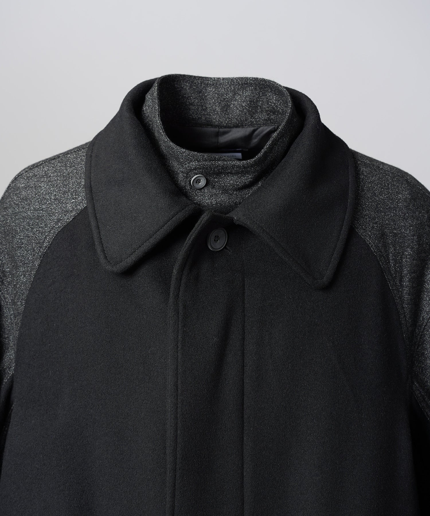 [26AW PRE-ORDER] Sheep leather melton combination prime over half coat