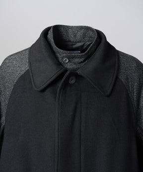 [26AW PRE-ORDER] Sheep leather melton combination prime over half coat