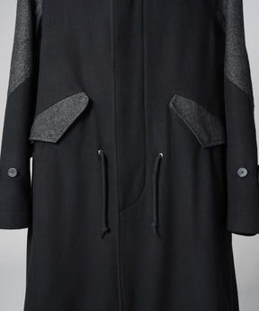 [26AW PRE-ORDER] Sheep leather melton combination prime over half coat