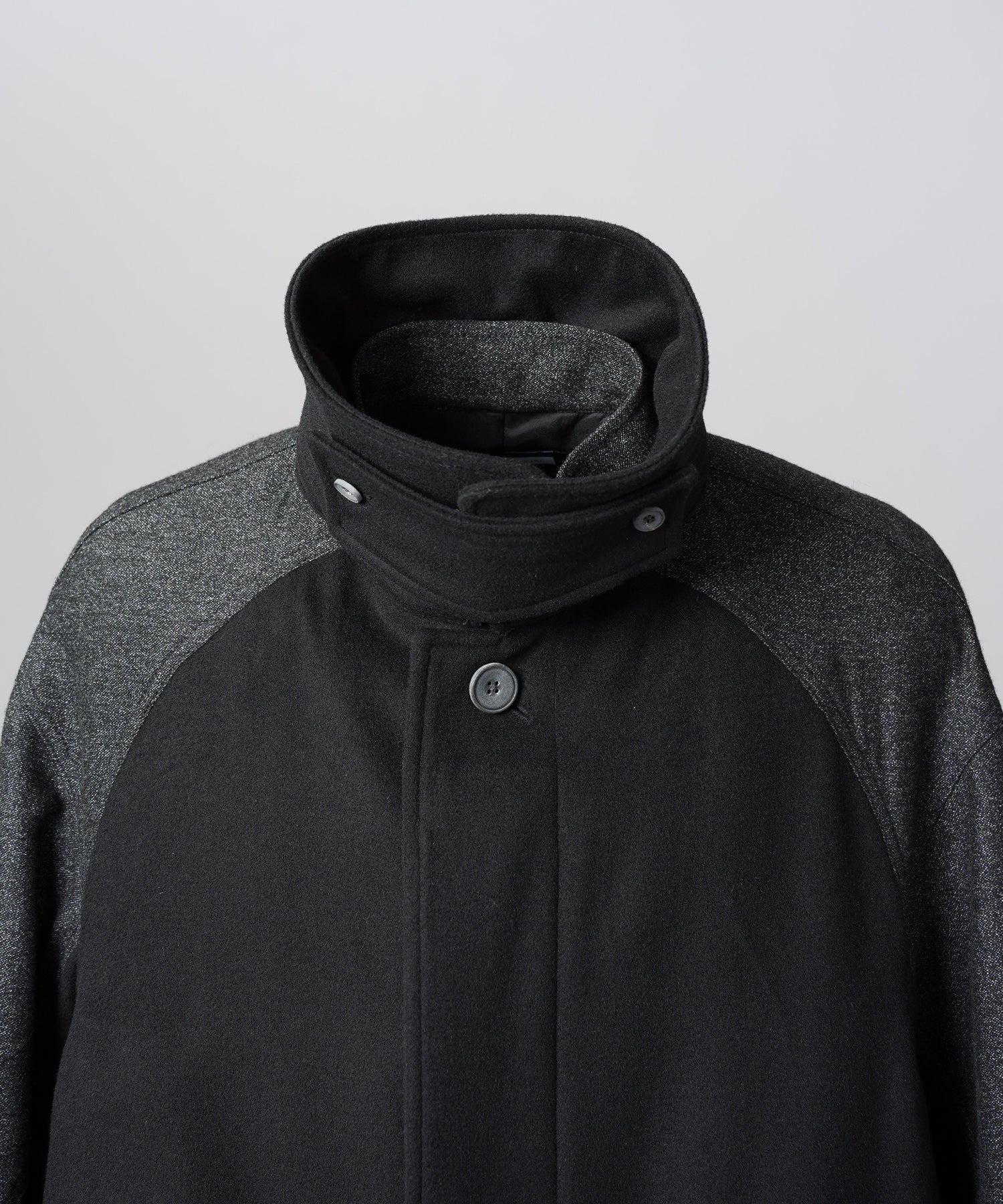 [26AW PRE-ORDER] Sheep leather melton combination prime over half coat
