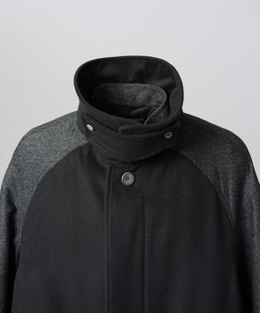 [26AW PRE-ORDER] Sheep leather melton combination prime over half coat