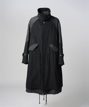 [26AW PRE-ORDER] Sheep leather melton combination prime over half coat