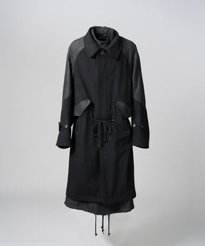[26AW PRE-ORDER] Sheep leather melton combination prime over half coat