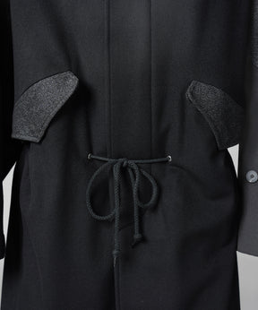 [26AW PRE-ORDER] Sheep leather melton combination prime over half coat
