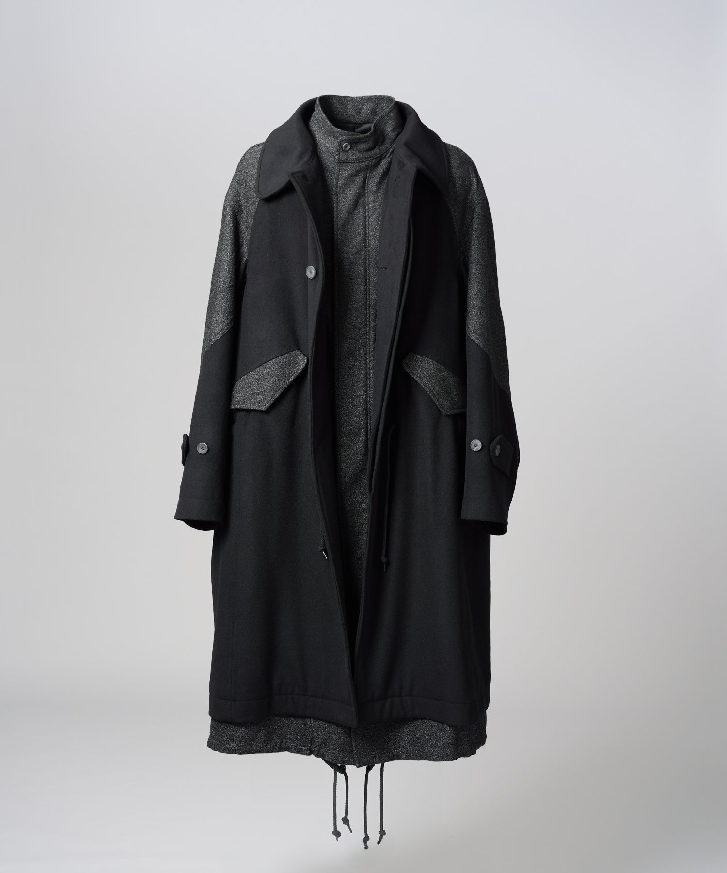 [26AW PRE-ORDER] Sheep leather melton combination prime over half coat
