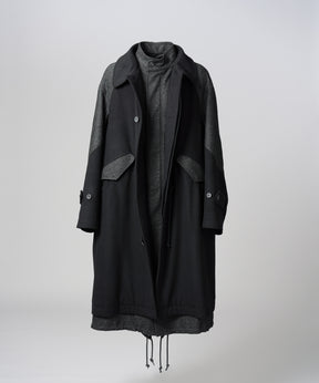 [26AW PRE-ORDER] Sheep leather melton combination prime over half coat