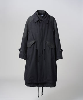 [26AW PRE-ORDER] Sheep leather melton combination prime over half coat