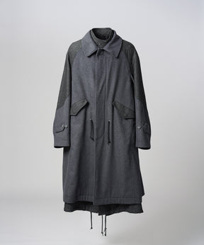 [26AW PRE-ORDER] Sheep leather melton combination prime over half coat