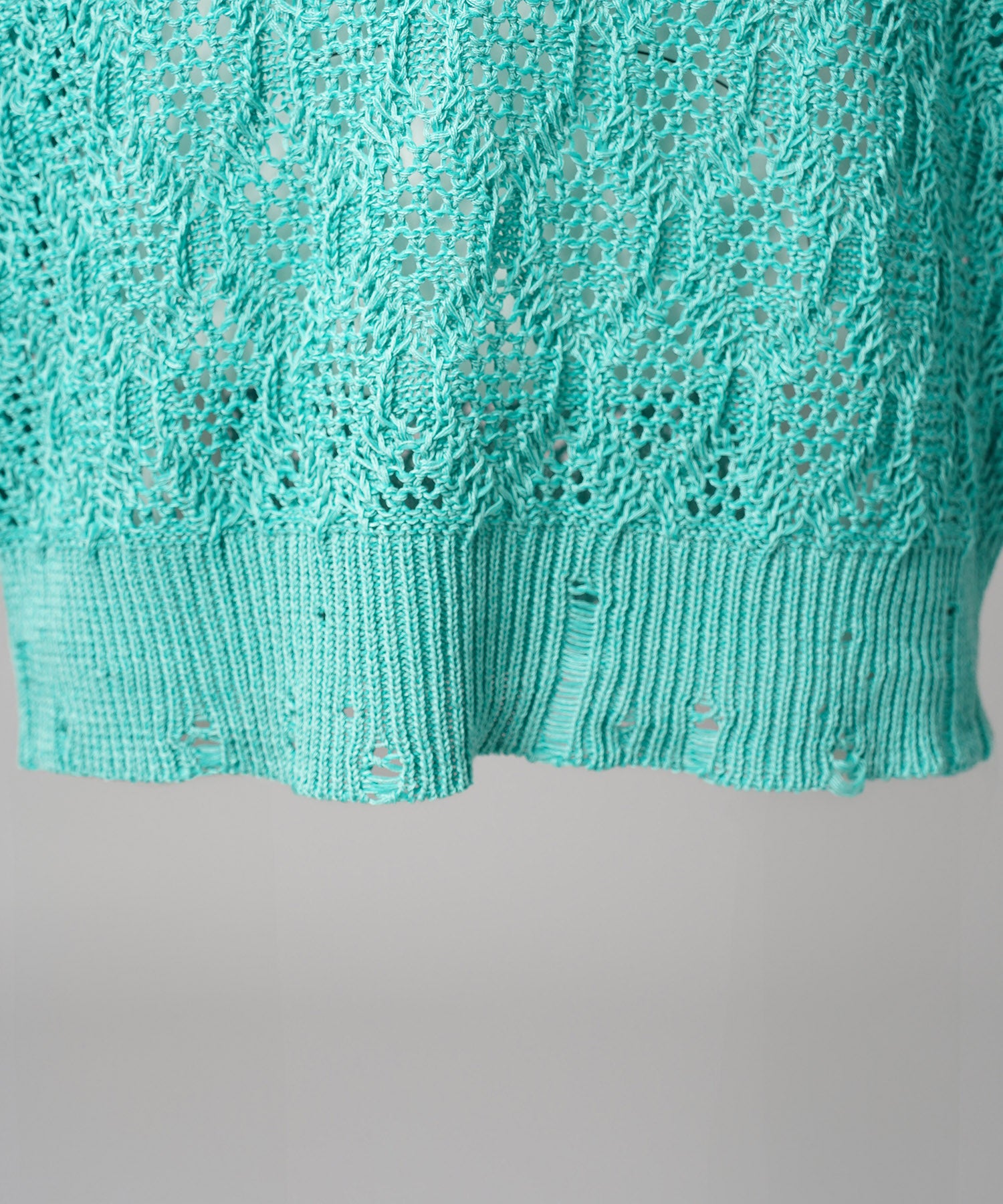 Sheer Lace Mesh Prime-Over Knit Polo Shirt