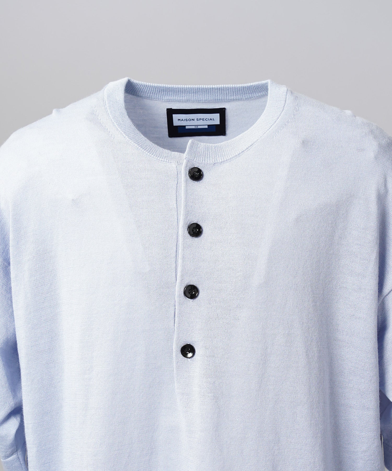 【26SS PRE-ORDER】Ramie-SOLOTEX Prime-Over Henry Neck Short Sleeve Knit T-shirt