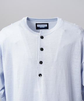 【26SS PRE-ORDER】Ramie-SOLOTEX Prime-Over Henry Neck Short Sleeve Knit T-shirt