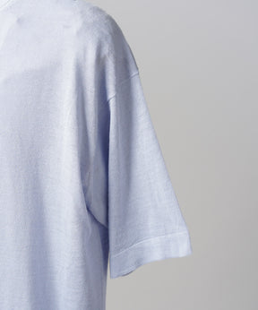 【26SS PRE-ORDER】Ramie-SOLOTEX Prime-Over Henry Neck Short Sleeve Knit T-shirt