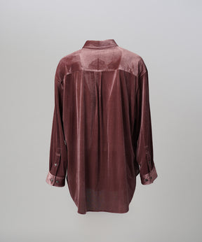 【26AW PRE-ORDER】Glossy Velour Prime-Over Long Sleeve Shirt Coat