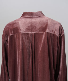 【26AW PRE-ORDER】Glossy Velour Prime-Over Long Sleeve Shirt Coat