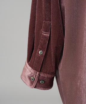 【26AW PRE-ORDER】Glossy Velour Prime-Over Long Sleeve Shirt Coat