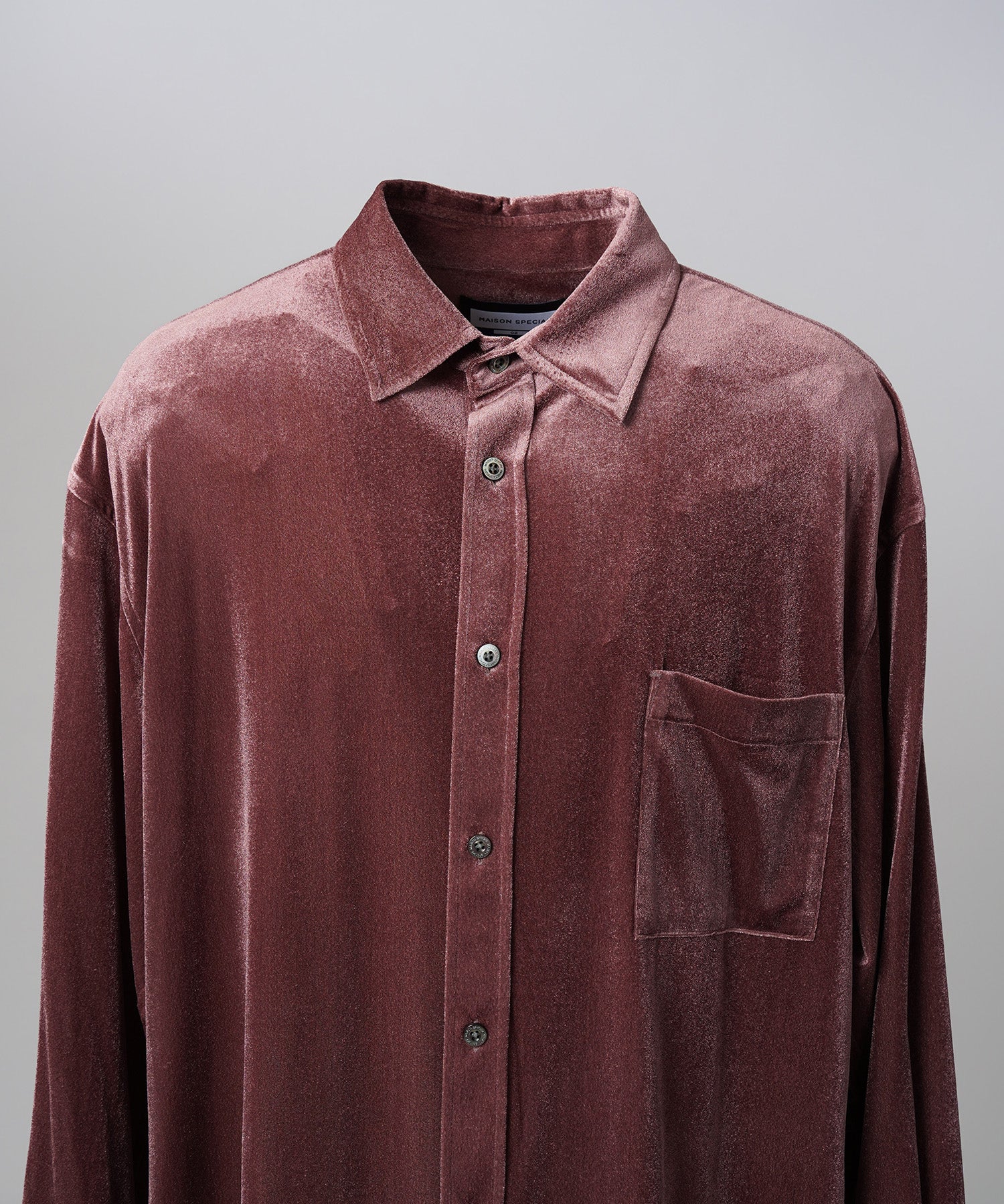 【26AW PRE-ORDER】Glossy Velour Prime-Over Long Sleeve Shirt Coat