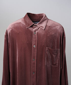 【26AW PRE-ORDER】Glossy Velour Prime-Over Long Sleeve Shirt Coat