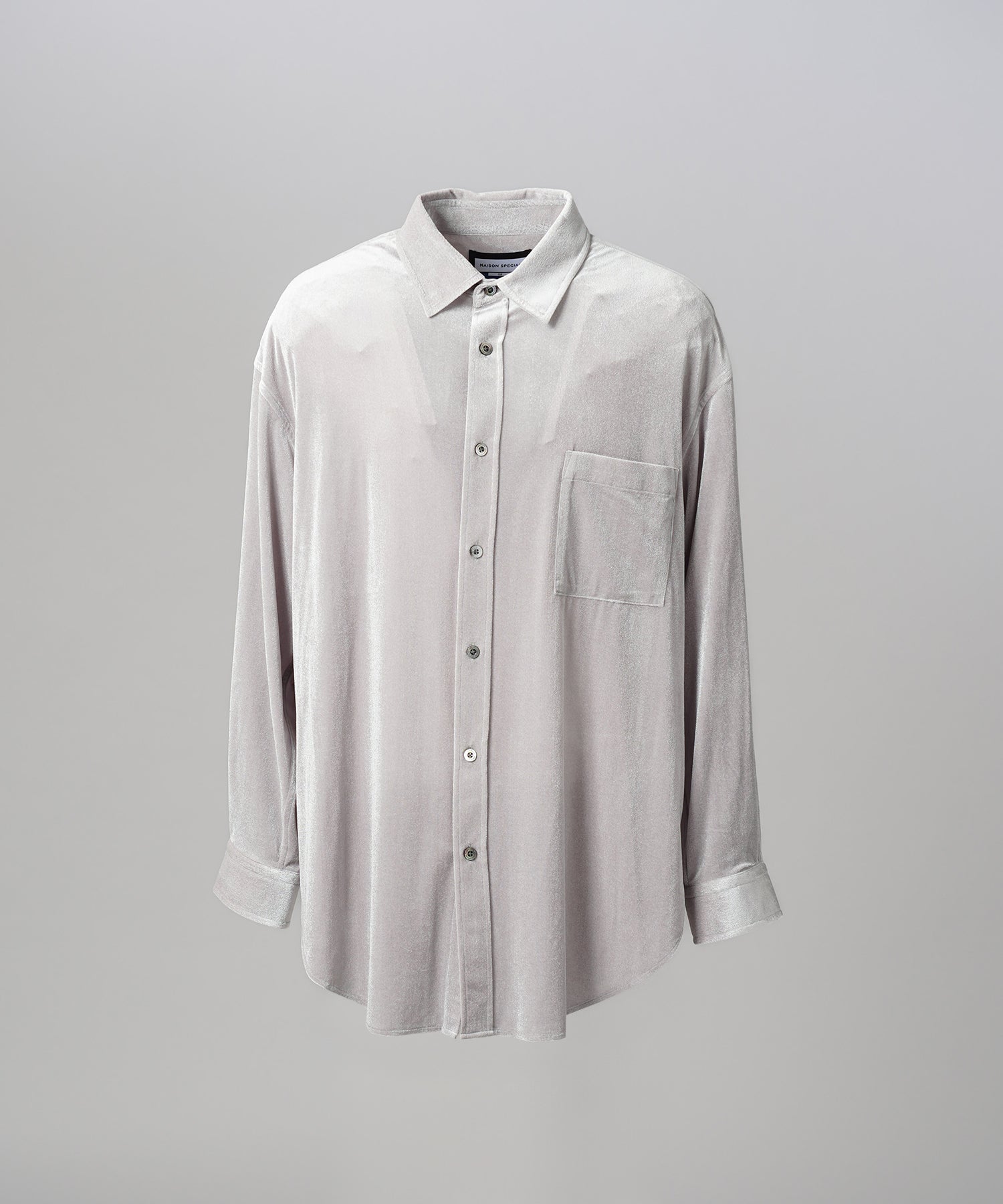 【26AW PRE-ORDER】Glossy Velour Prime-Over Long Sleeve Shirt Coat