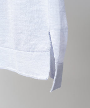 【26SS PRE-ORDER】Ramie-SOLOTEX Prime-Over Deep Front Skipper Knit T-shirt