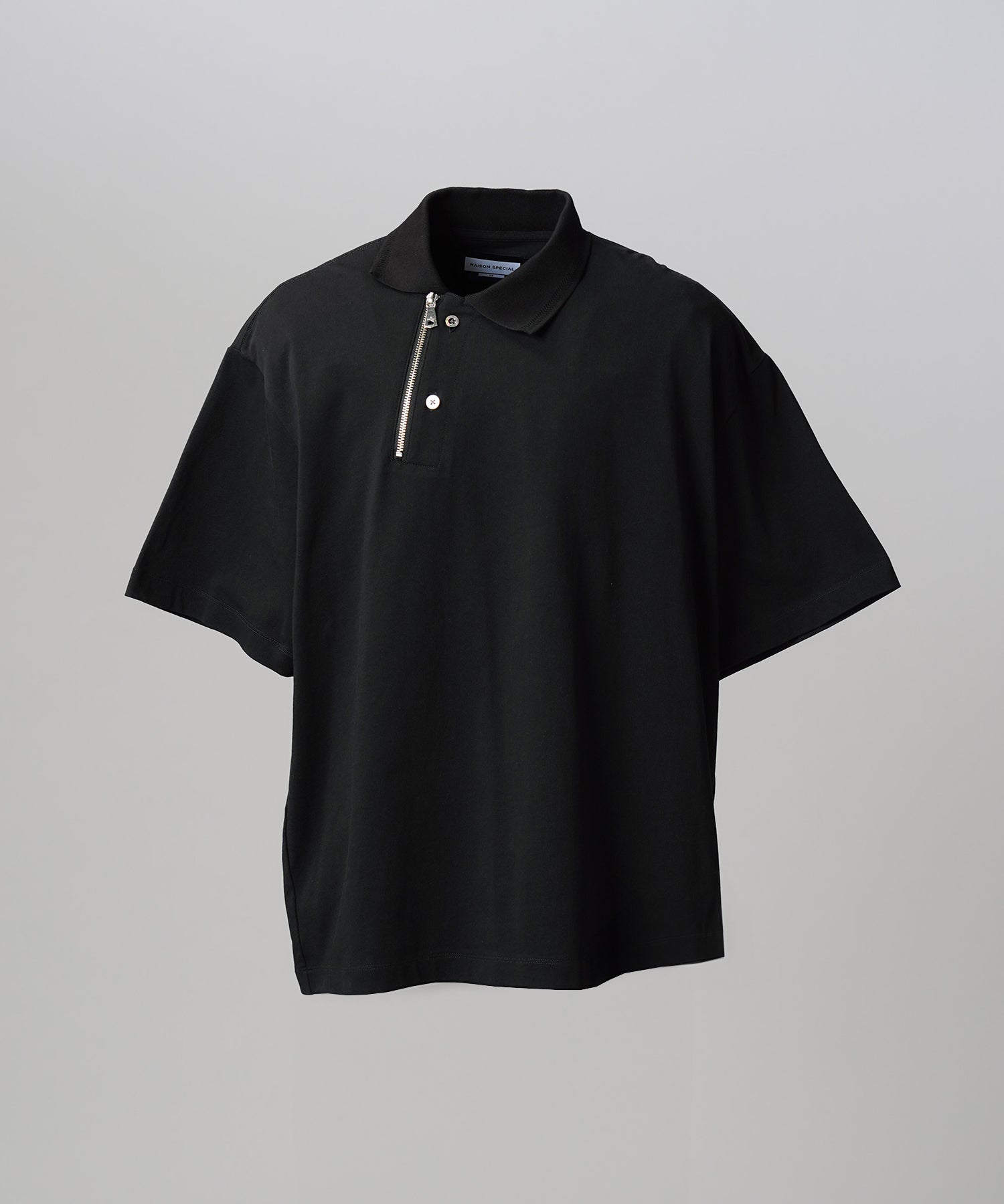 【26SS PRE-ORDER】Asymmetrical Front Zip Prime-Over Short Sleeve Polo Shirt