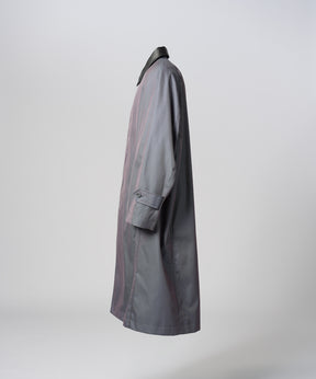 【26AW PRE-ORDER】120/2/2 Suvin Cotton Gabardine Prime-Over Leather Collar Balmacaan Coat