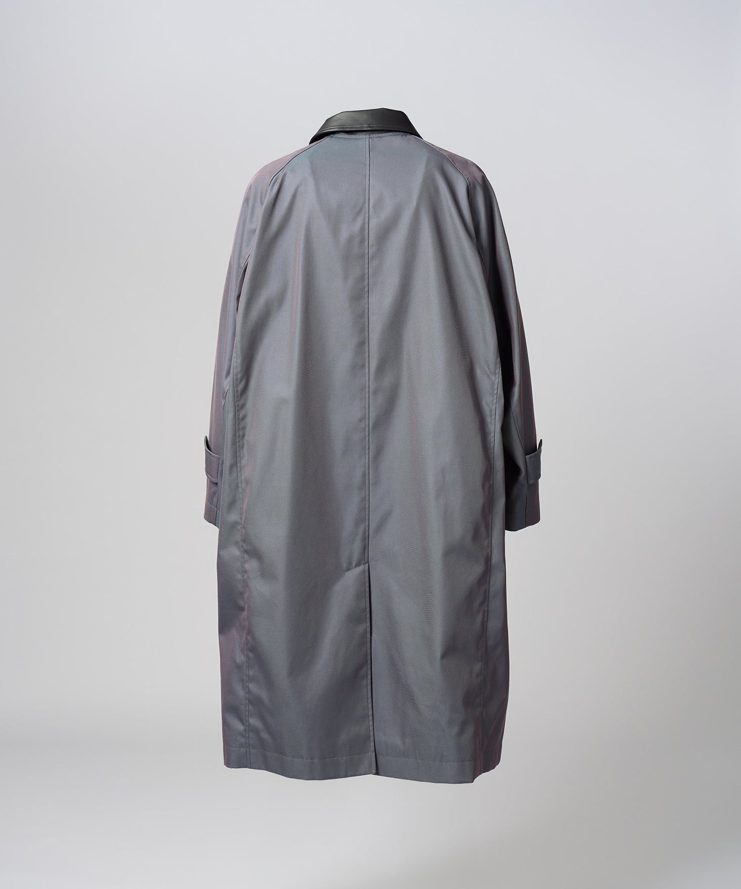 【26AW PRE-ORDER】120/2/2 Suvin Cotton Gabardine Prime-Over Leather Collar Balmacaan Coat