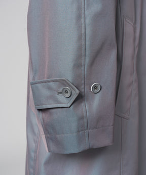 【26AW PRE-ORDER】120/2/2 Suvin Cotton Gabardine Prime-Over Leather Collar Balmacaan Coat