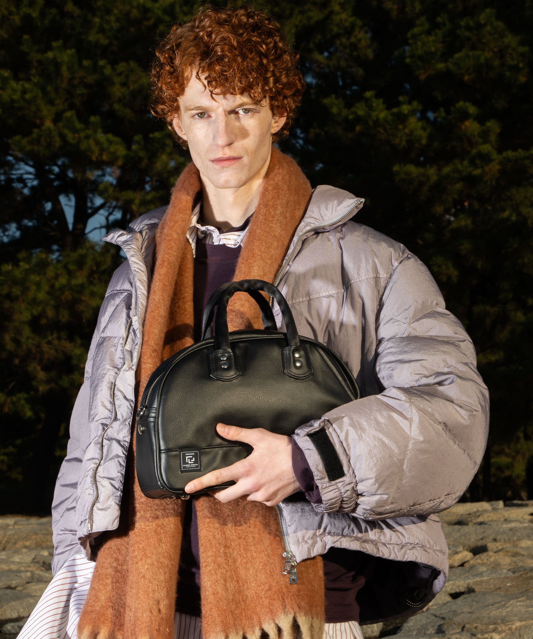 Aluminum Bonded Leather Shoulder Bag