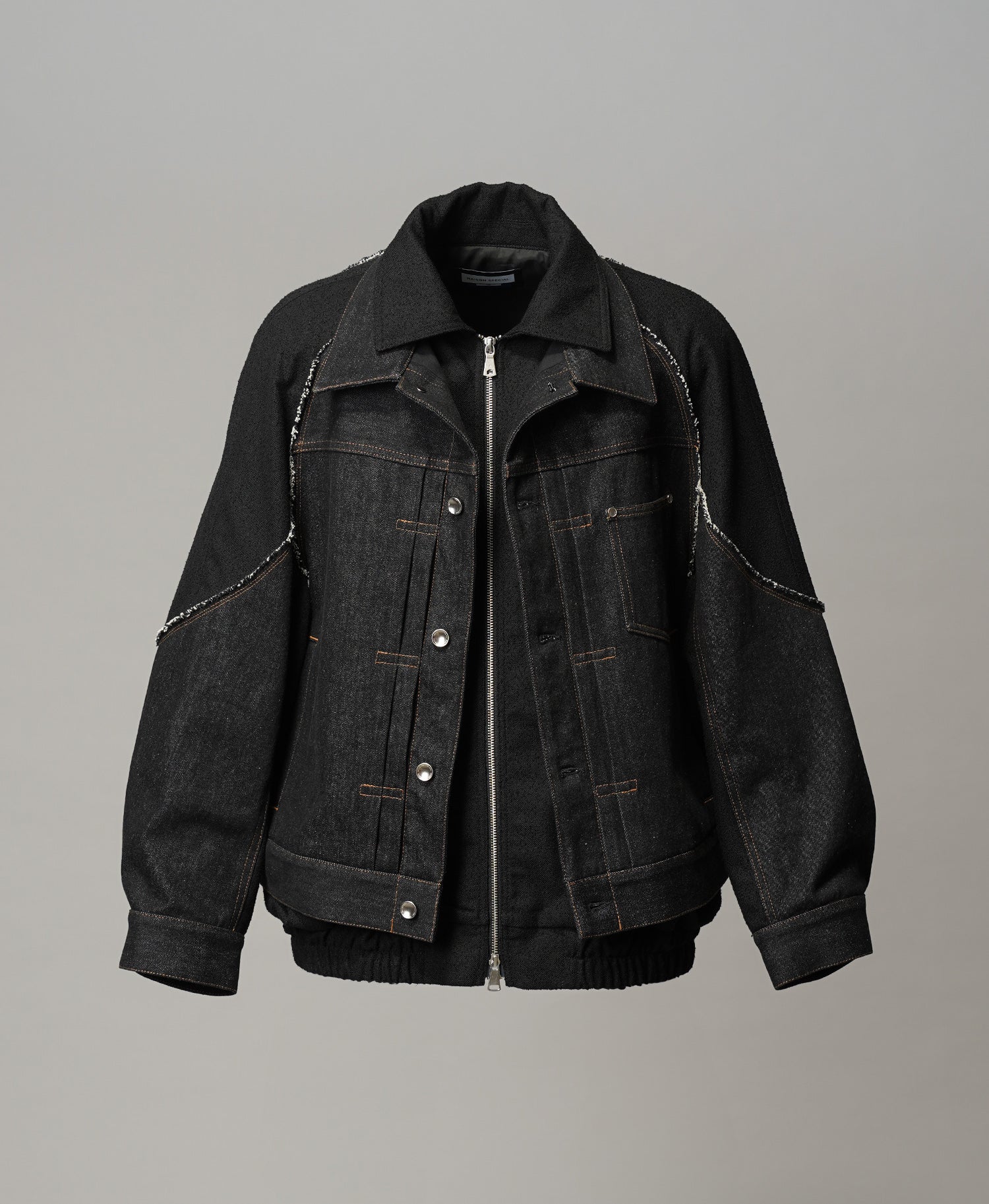 【26SS PRE-ORDER】Different Materials Layering Prime-Over Trucker Jacket