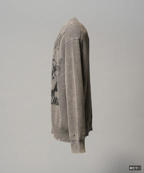 【26SS PRE-ORDER】【EVANGELION for MAISON SPECIAL】Prime-Over Crew Neck Distressed Knit