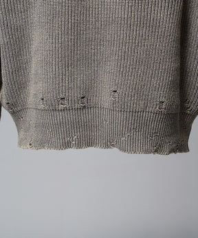 【26SS PRE-ORDER】【EVANGELION for MAISON SPECIAL】Prime-Over Crew Neck Distressed Knit