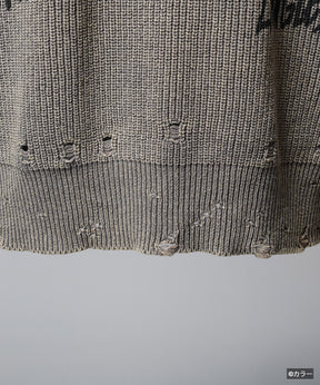 【26SS PRE-ORDER】【EVANGELION for MAISON SPECIAL】Prime-Over Crew Neck Distressed Knit