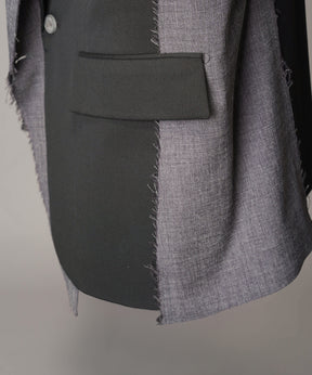 4种颜色Chambray可洗羊毛峰峰双胸夹克