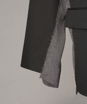 4种颜色Chambray可洗羊毛峰峰双胸夹克