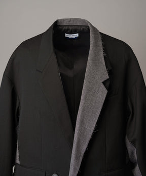 4种颜色Chambray可洗羊毛峰峰双胸夹克