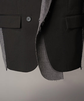 4种颜色Chambray可洗羊毛峰峰双胸夹克