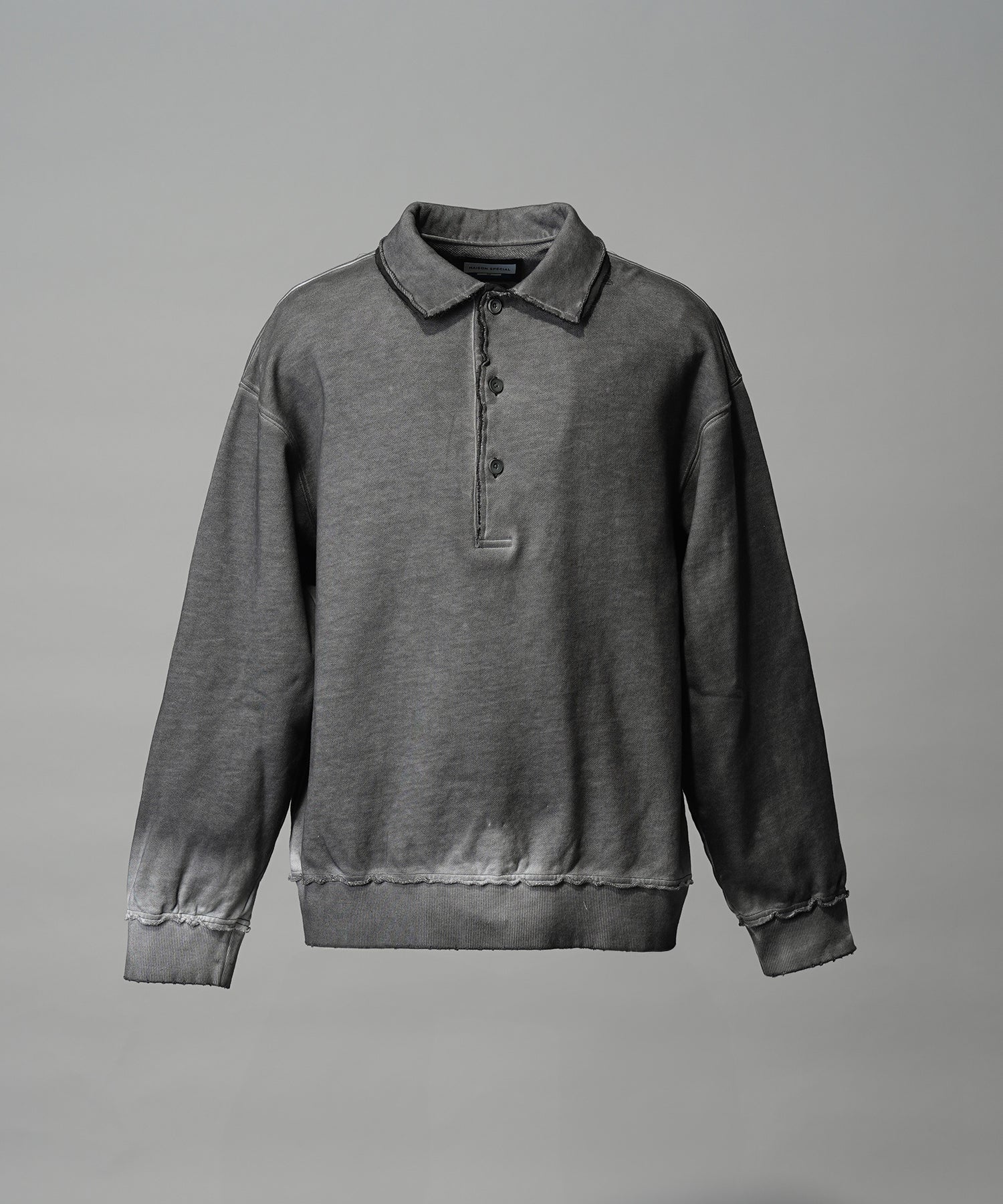 Deep Front Neck Prime-Over Polo Sweatshirt