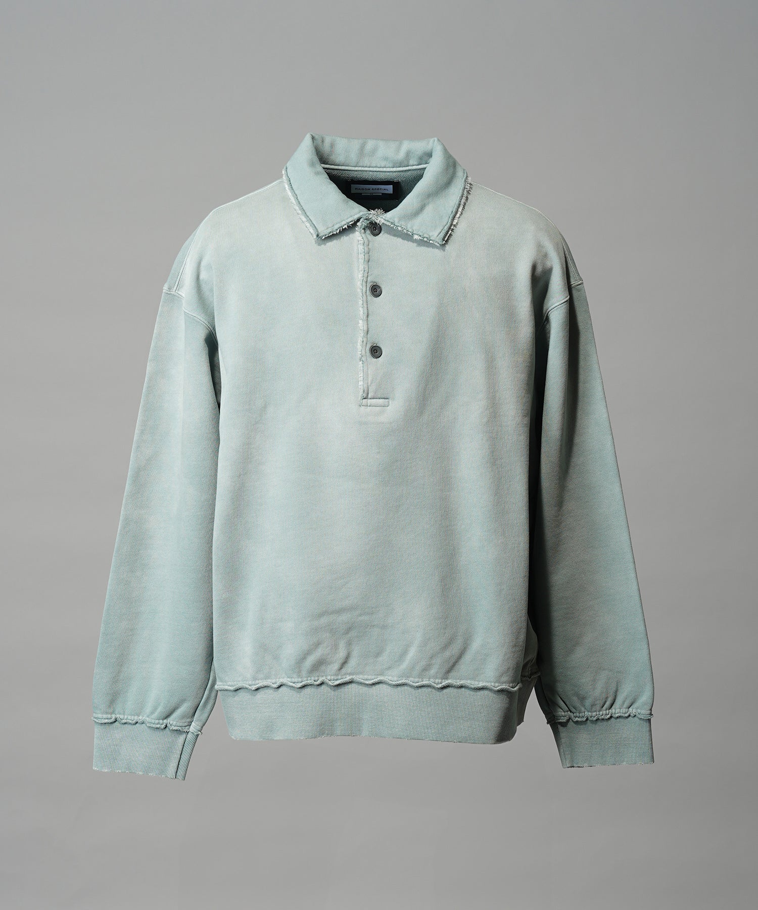 Deep Front Neck Prime-Over Polo Sweatshirt