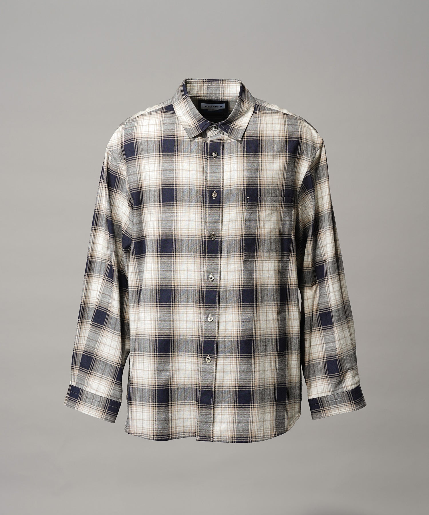 【Italian Dead Stock Fabric】Regular Collar Prime-Over Shirt