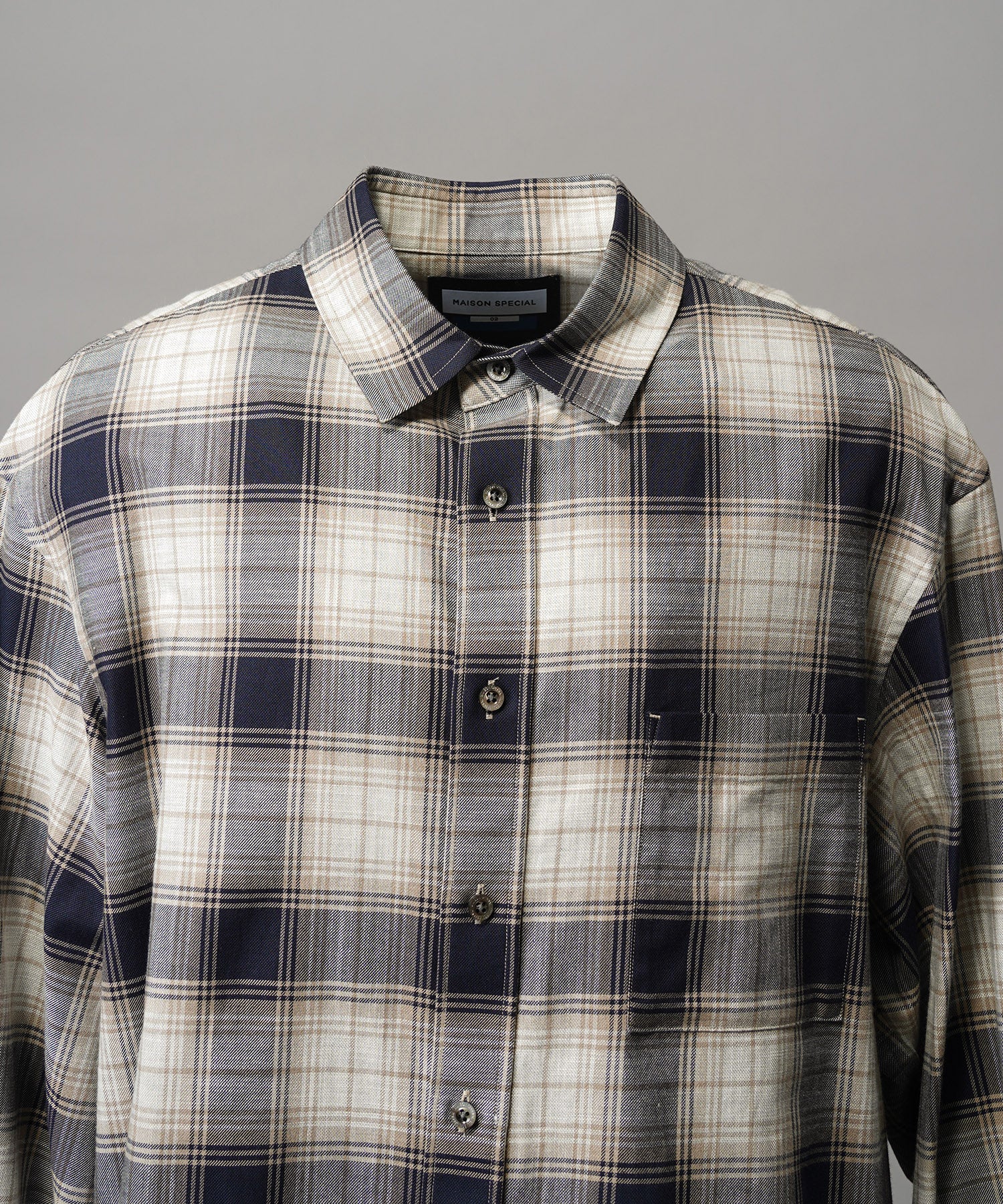 【Italian Dead Stock Fabric】Regular Collar Prime-Over Shirt